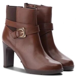 GEOX D ANNYA H HIGH E SIZE
7 (EU 37) BROWN REAL LEATHER HIGH
HEEL ANKLE BOOTS